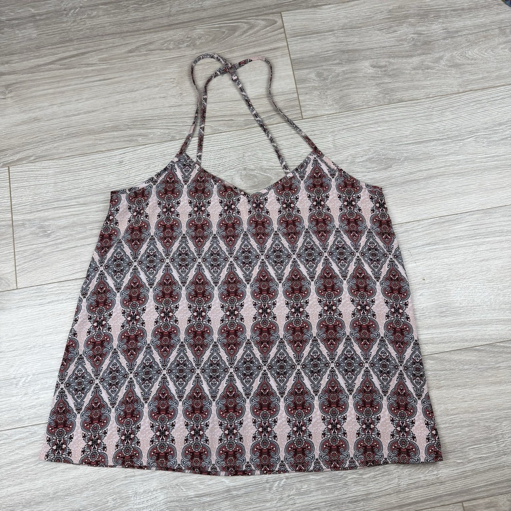 Hollister Y2K Red Pink Paisley Camisole Bella Swan Swancore Coquette Dainty Sz S - Picture 1 of 6
